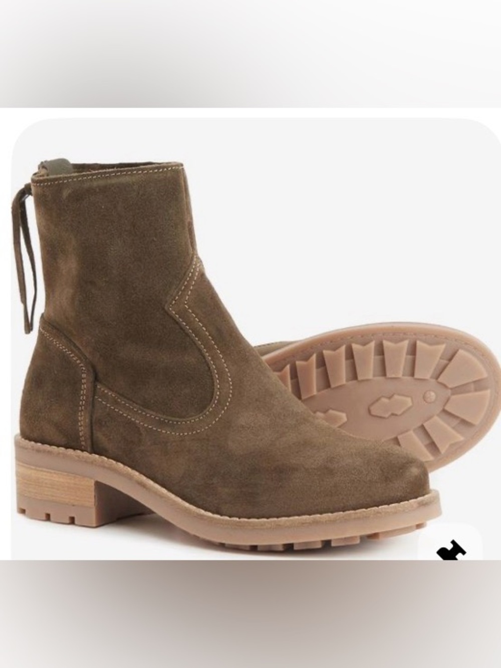 Antonio Faria Olive Suede Lace-Up Ankle Boots Women’s 8.5 Rare Vintage
